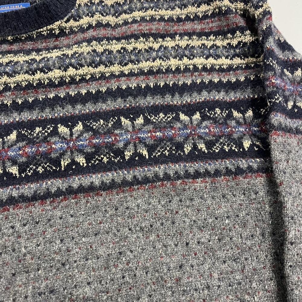 Vintage 90s Pendleton Grey Pattern Wool Sweater - image 2